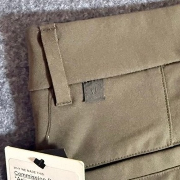Lululemon Commission Pant Slim Asia‎ Fit Olive Green Men's Size 36x27 NWT Golf - Picture 4 of 13